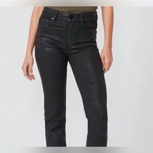Cindy High Rise Coated Jean In Black Fog Luxe